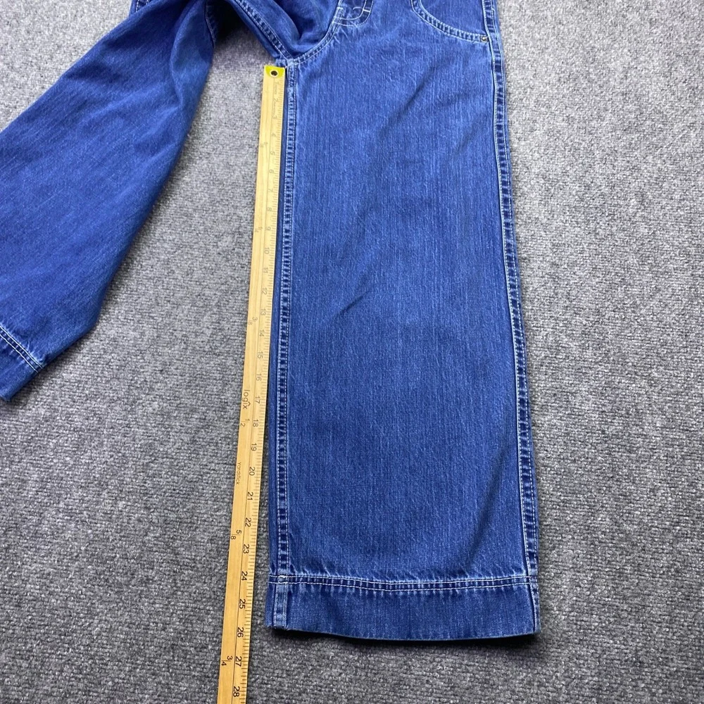 A-Lab‎ Wide Leg Skater Jeans Medium Wash Blue Baggy Y2K Graphic Denim Size 24